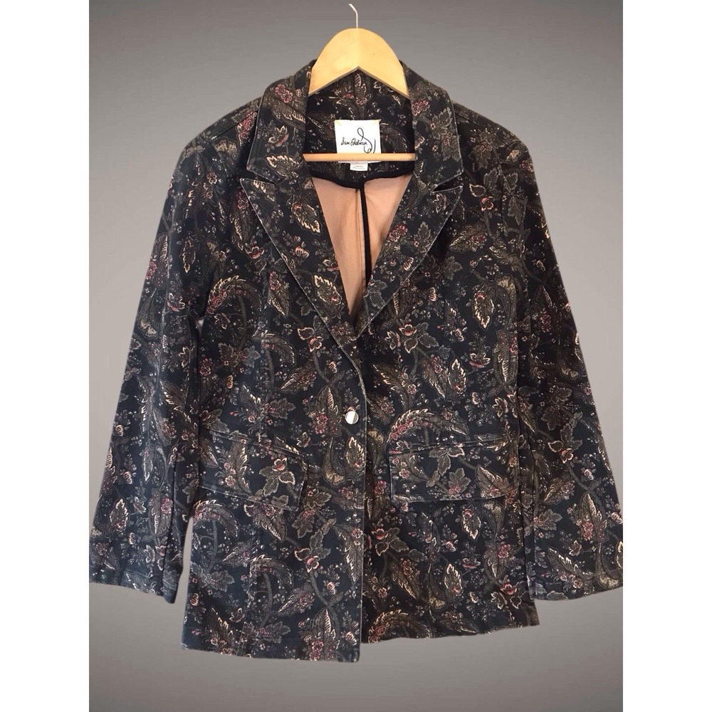 Sam‎ Edelman Margot Floral Print Blazer Jacket Sz L  Stretch Cotton Casual NWOT